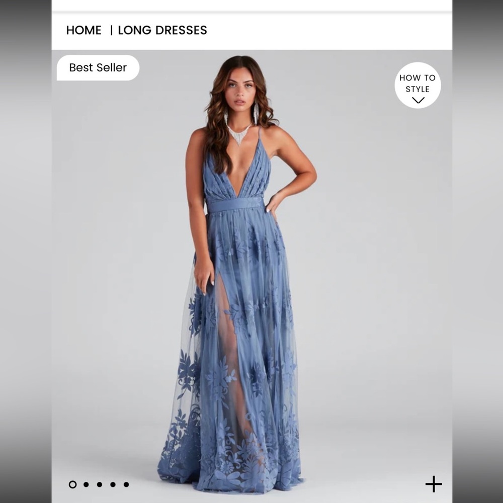 Brand new Windsor long blue dress. Size small